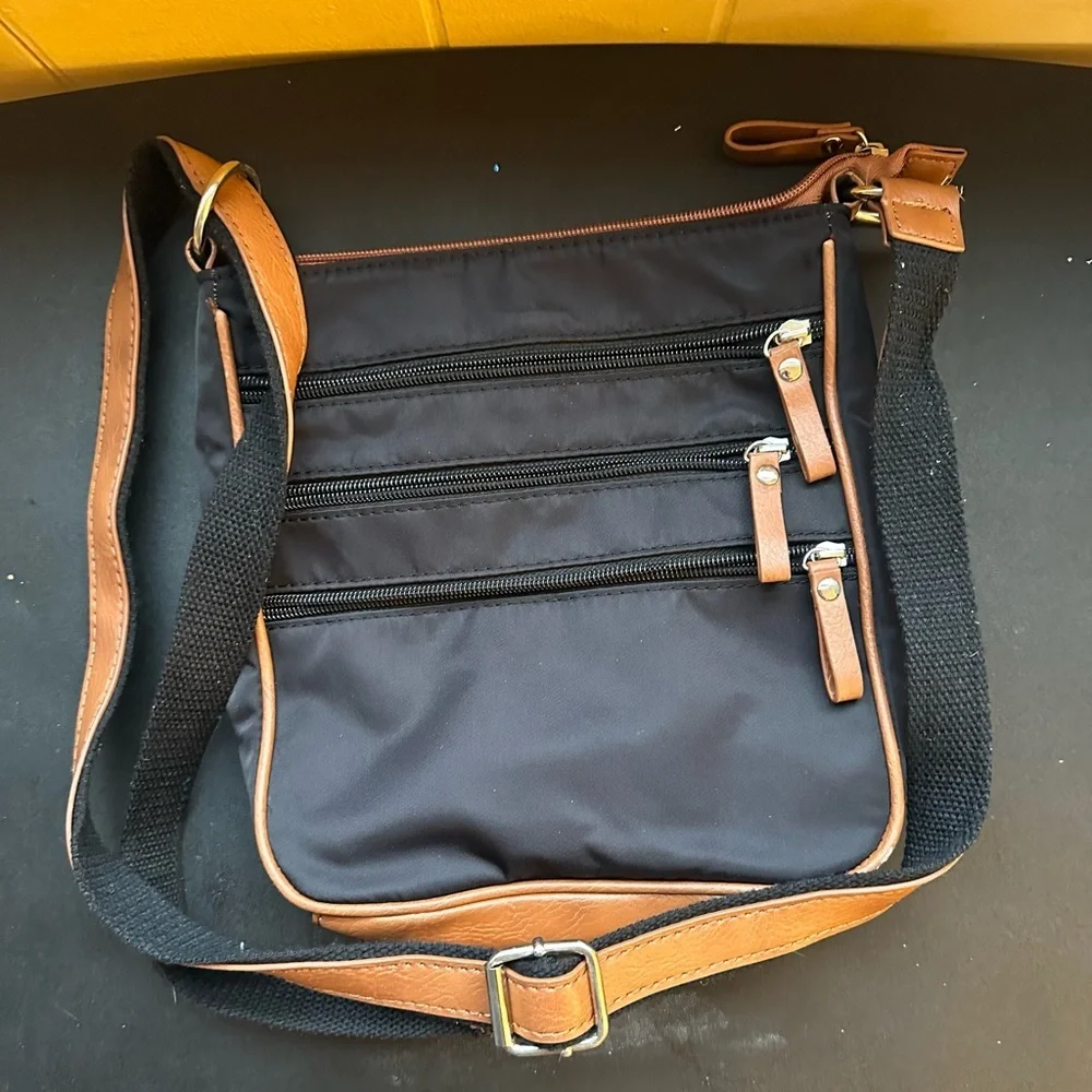 Elegant Black and Brown Men's Messenger Bag